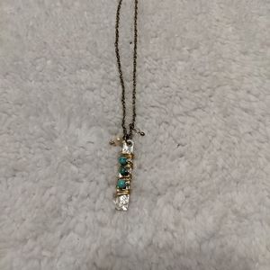 Wire wrapped turquoise stone necklace